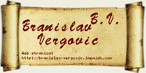 Branislav Vergović vizit kartica